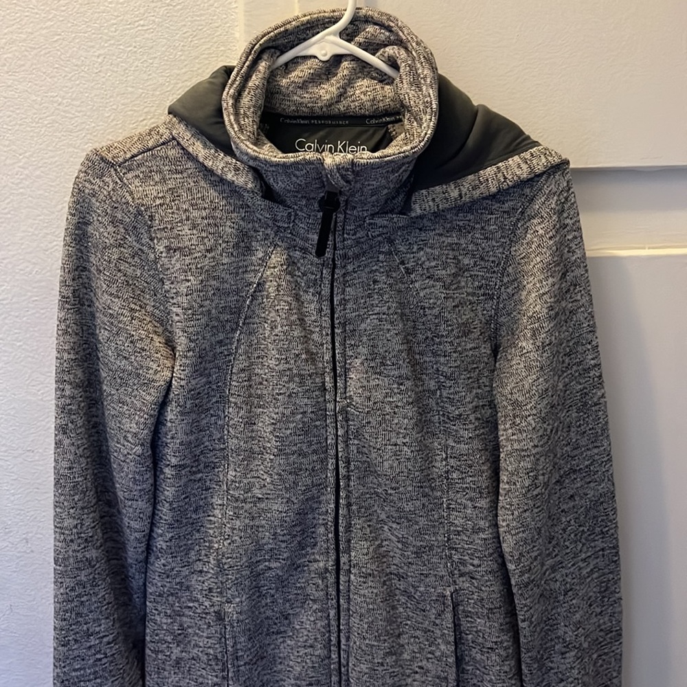 Calvin Klein Performance Gray Hooded Jacket, Small